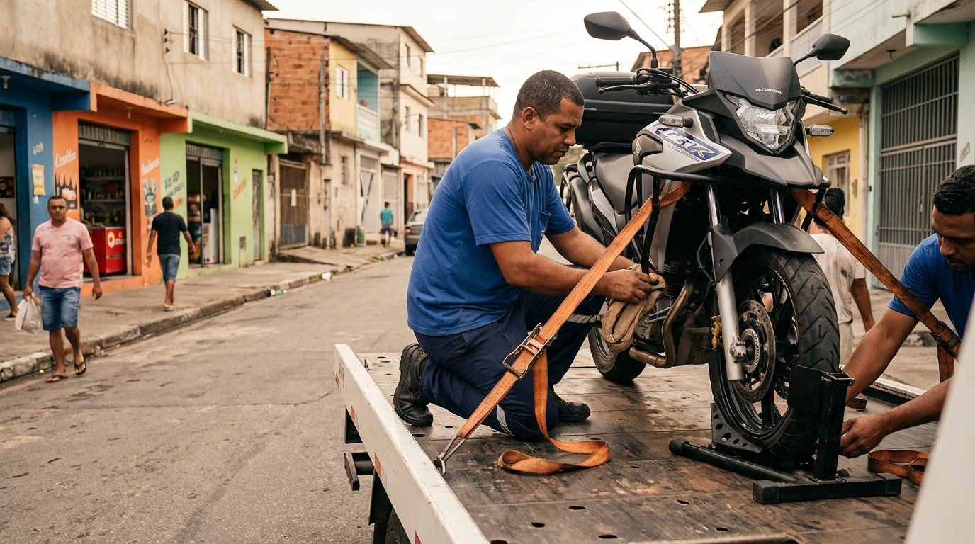 Guincho para Moto no Imóvel Olho D’Agua, Mogi Guaçu‑SP